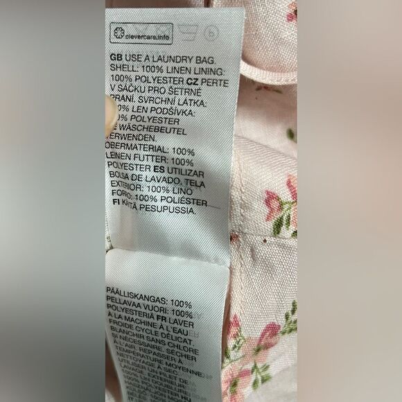 & other stories | Puff Sleeve Linen floral Wrap Dress size 6 NWT - Picture 6 of 6